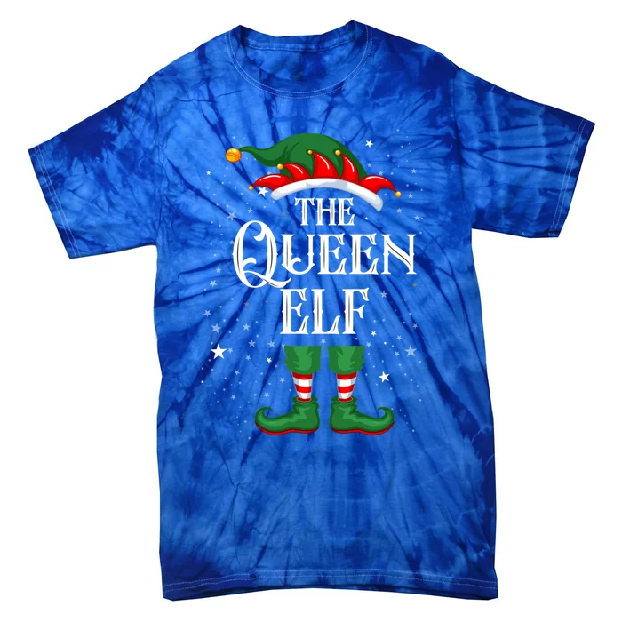 Christmas Elf Matching Family Group Funny The Queen Elf Great Gift Tie-Dye T-Shirt