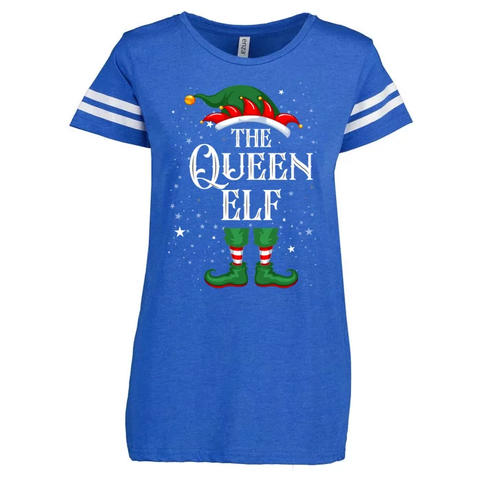 Christmas Elf Matching Family Group Funny The Queen Elf Great Gift Enza Ladies Jersey Football T-Shirt