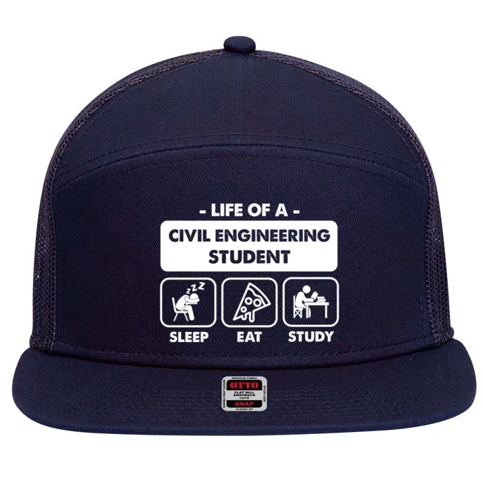 Civil Engineering Major Student Gift Cute Gift 7 Panel Mesh Trucker Snapback Hat