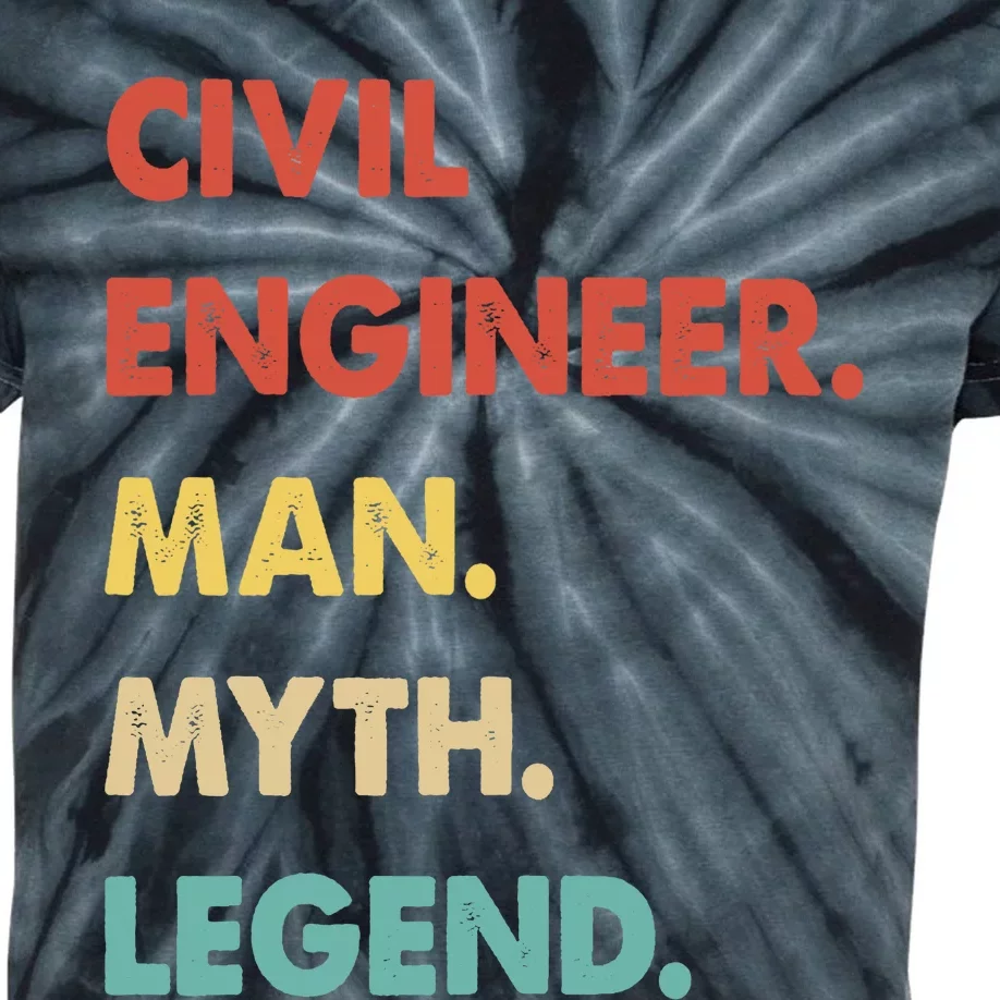 Civil Engineer Man Myth Legend Kids Tie-Dye T-Shirt