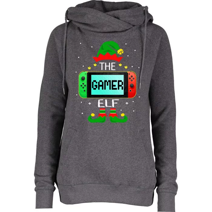 Christmas elf Matching Gamer family gaming Womens Funnel Neck Pullover Hood