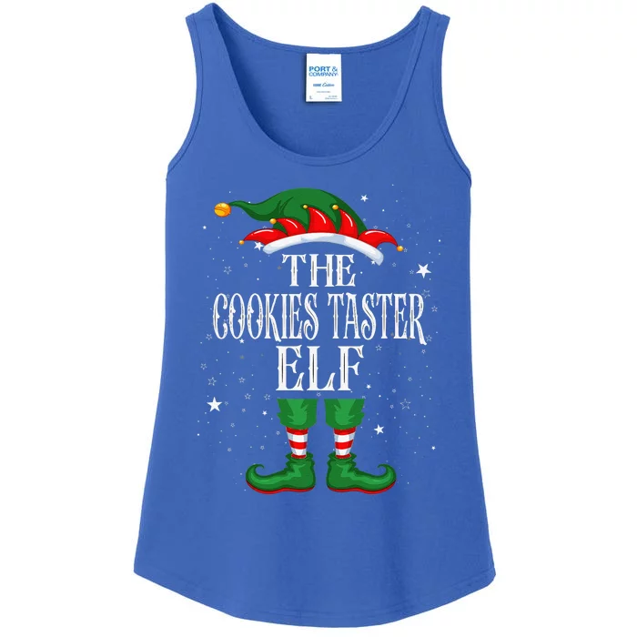 Christmas Elf Matching Family Group Funny Cookies Taster Elf Ladies Essential Tank