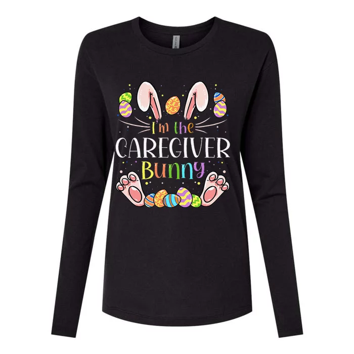 Caregiver Easter Matching Family Party Bunny Face Costume Womens Cotton Relaxed Long Sleeve T-Shirt