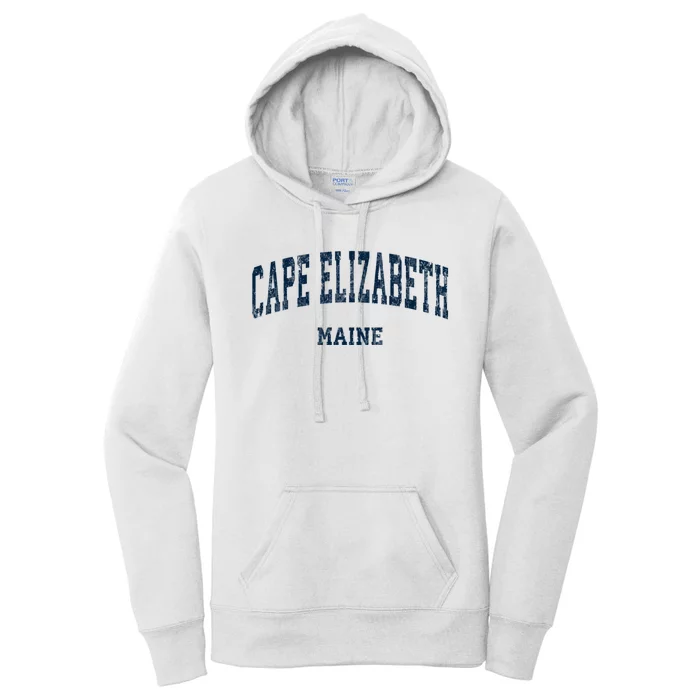 Cape Elizabeth Maine Me Vintage Varsity Sports Women's Pullover Hoodie