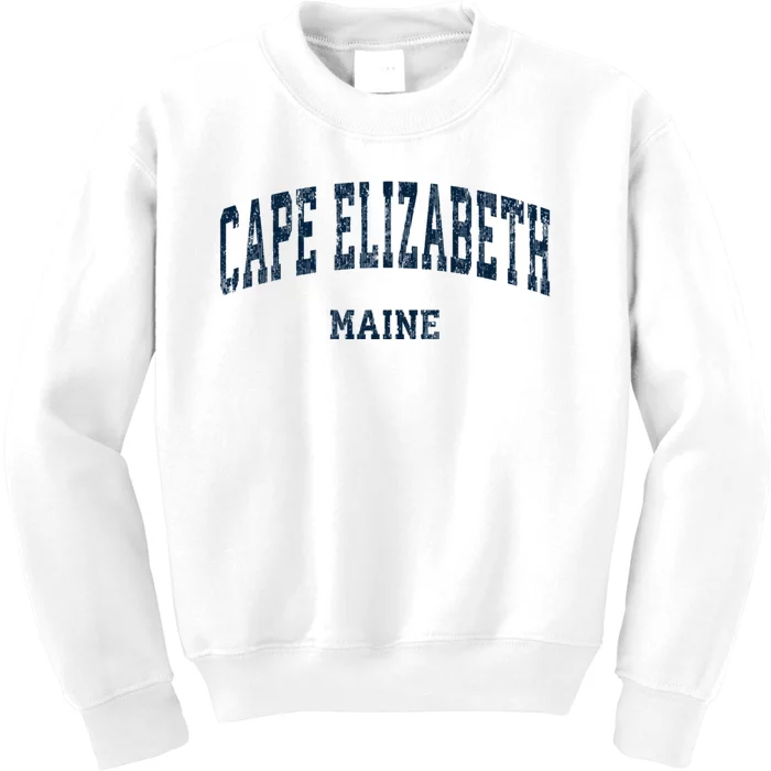 Cape Elizabeth Maine Me Vintage Varsity Sports Kids Sweatshirt