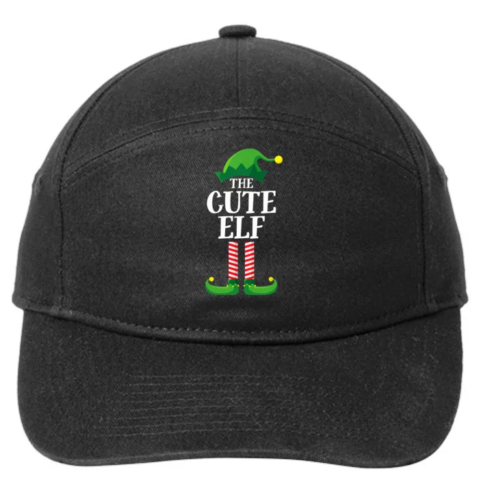 Cute Elf Matching Family Group Christmas Party Funny Elf 7-Panel Snapback Hat