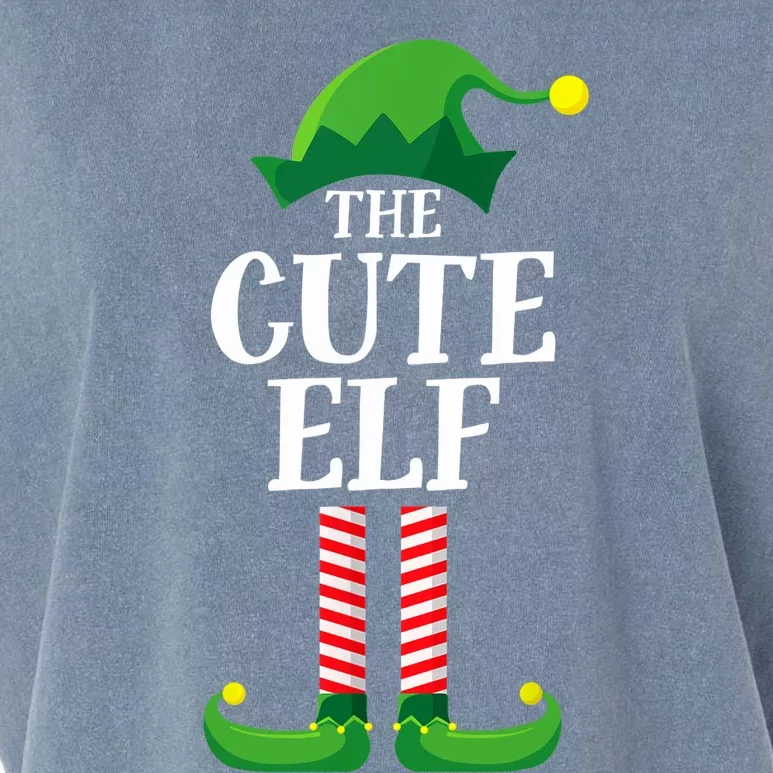 Cute Elf Matching Family Group Christmas Party Funny Elf Garment-Dyed Women's Muscle Tee