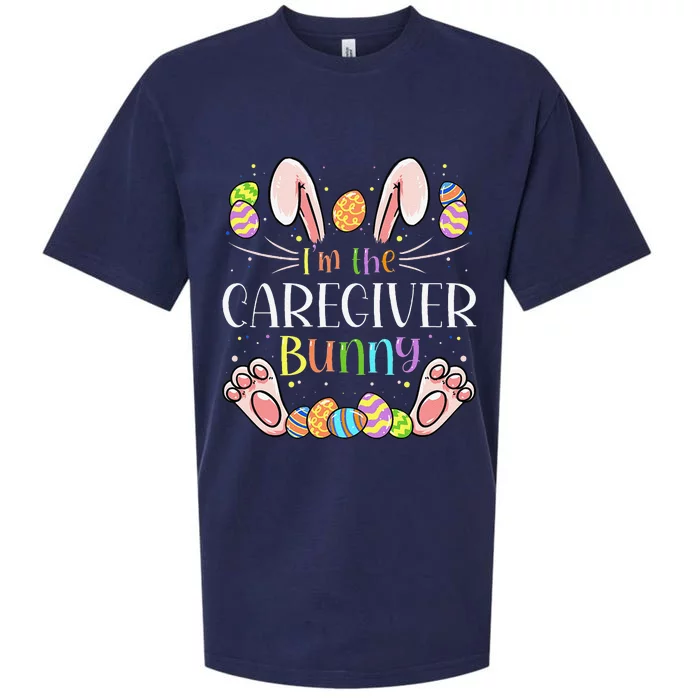 Caregiver Easter Matching Family Party Bunny Face Costume Sueded Cloud Jersey T-Shirt