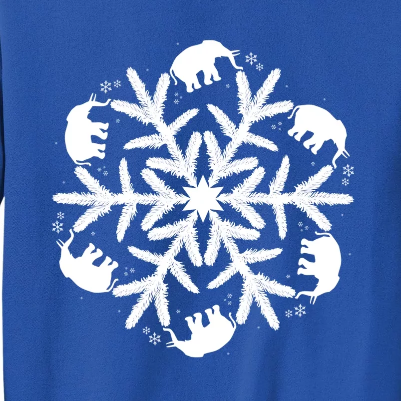 Christmas Elephant Meaningful Gift Winter Snowflake Gift Tall Sweatshirt