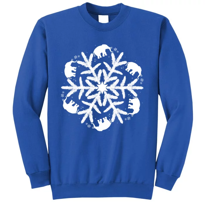 Christmas Elephant Meaningful Gift Winter Snowflake Gift Tall Sweatshirt