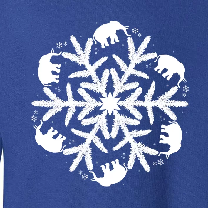 Christmas Elephant Meaningful Gift Winter Snowflake Gift Toddler Sweatshirt