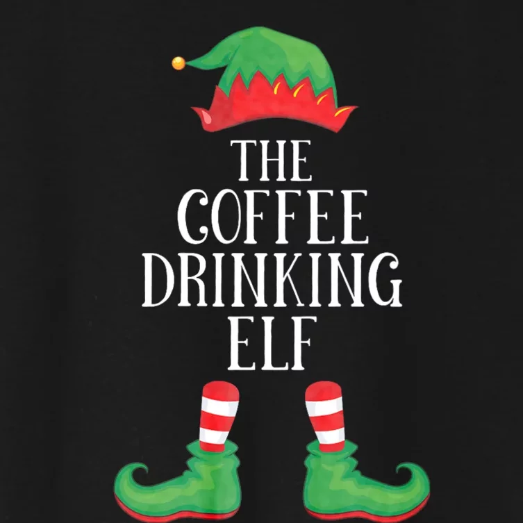 Coffee Elf Matching Group Xmas Funny Family Christmas Women's Crop Top Tee