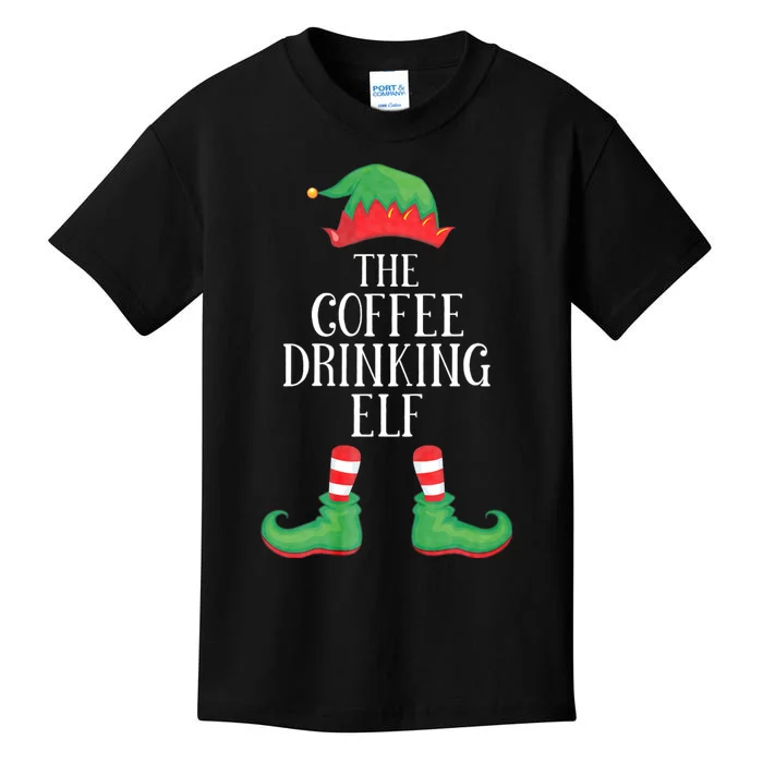 Coffee Elf Matching Group Xmas Funny Family Christmas Kids T-Shirt