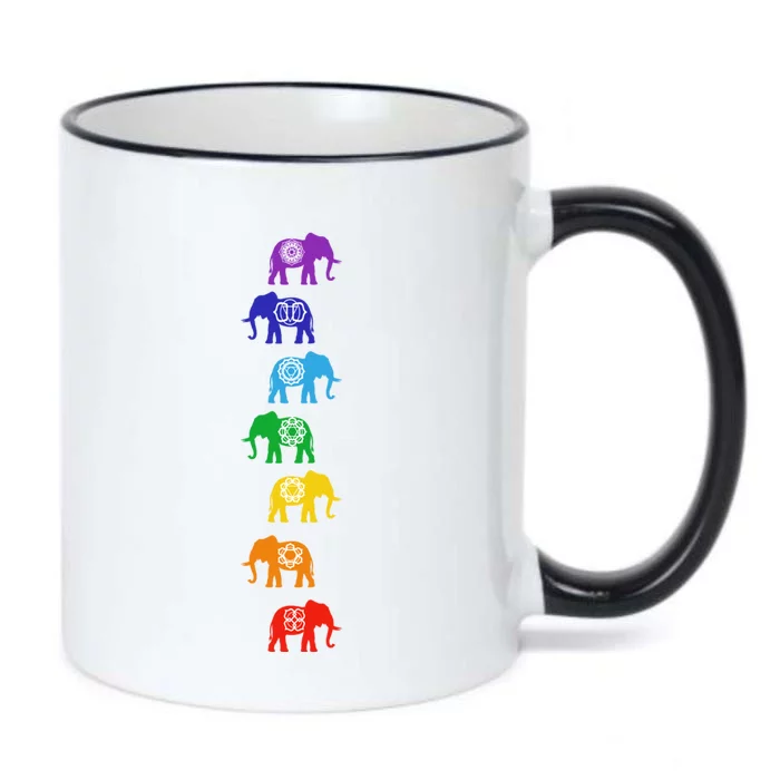 Chakra Elephant Meditation Reiki Animal Lover Yoga Great Gift Black Color Changing Mug