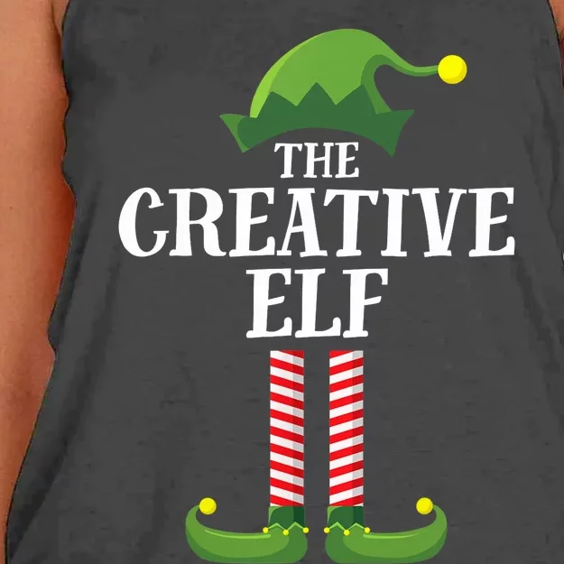 Creative Elf Matching Family Group Christmas Party Women's Knotted Racerback Tank