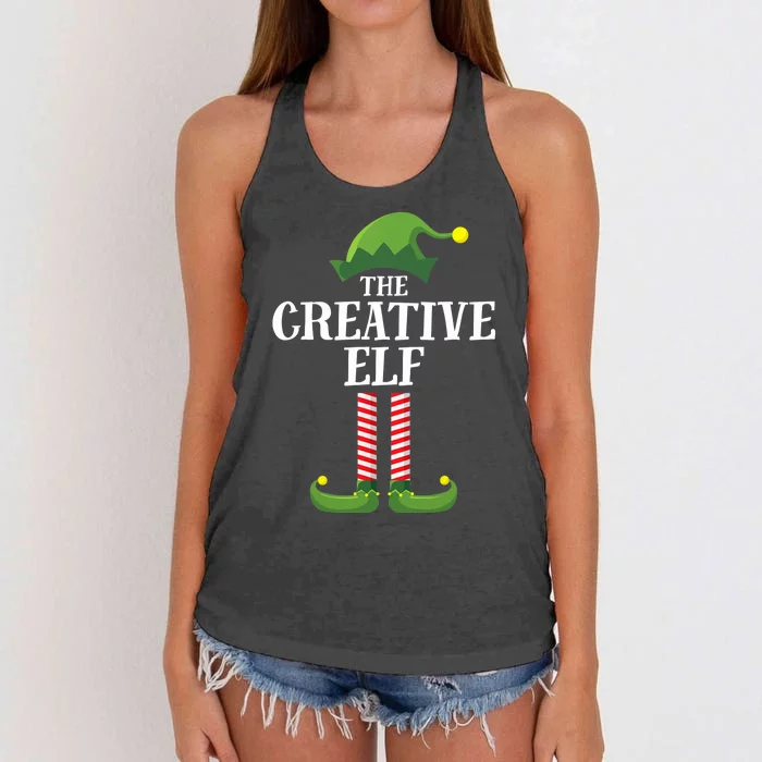 Creative Elf Matching Family Group Christmas Party Women's Knotted Racerback Tank