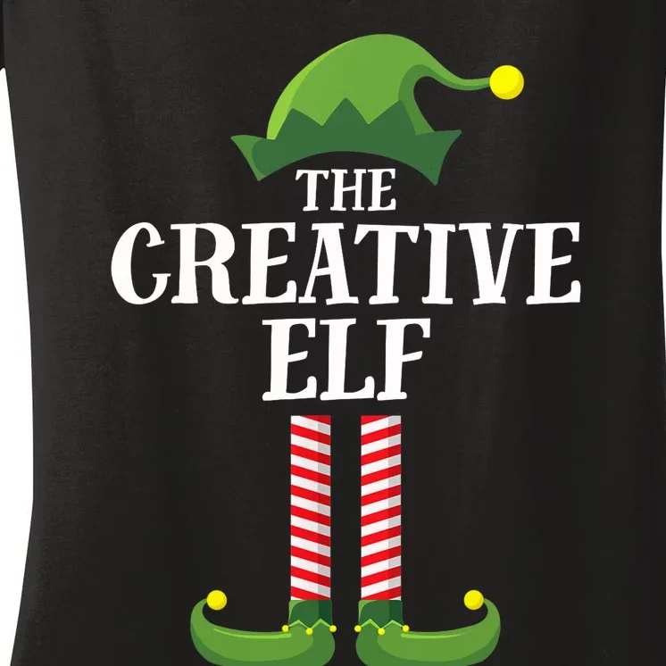 Creative Elf Matching Family Group Christmas Party Women's V-Neck T-Shirt