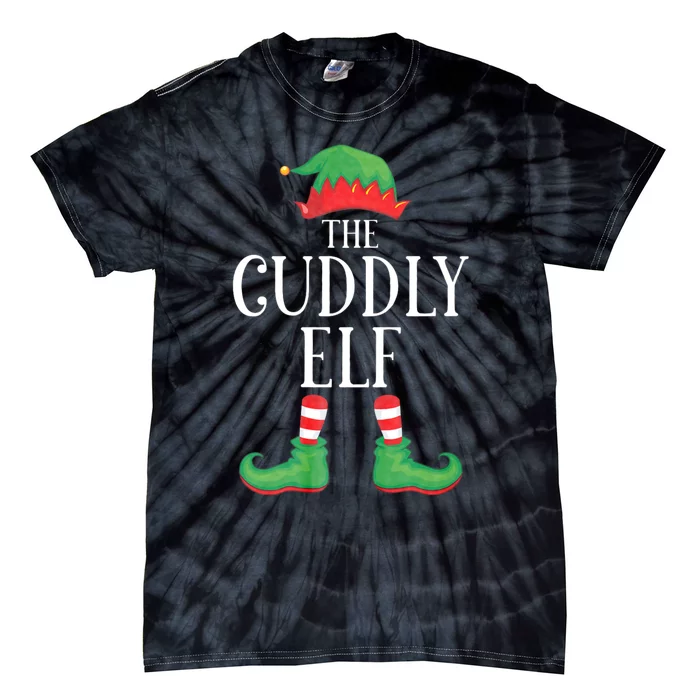 Cuddly Elf Matching Group Xmas Funny Family Christmas Tie-Dye T-Shirt