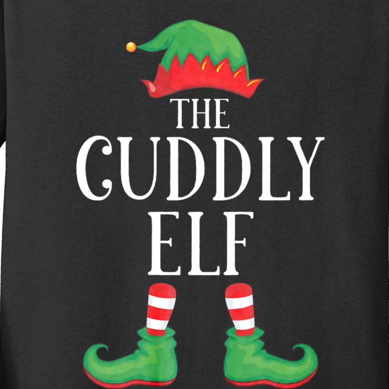 Cuddly Elf Matching Group Xmas Funny Family Christmas Kids Long Sleeve Shirt