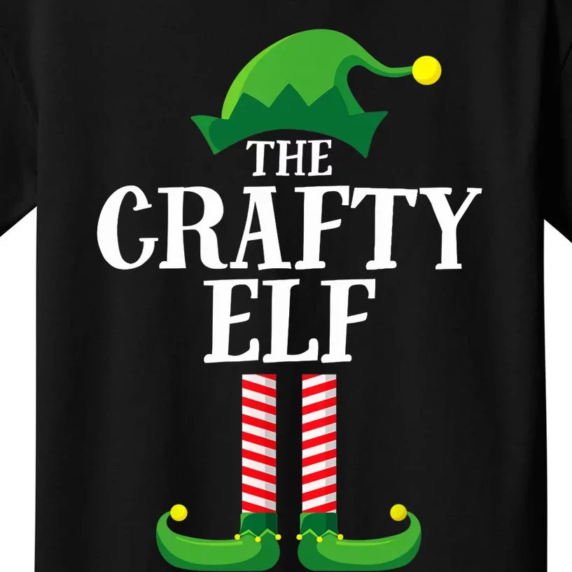 Crafty Elf Matching Family Group Christmas Party Kids T-Shirt