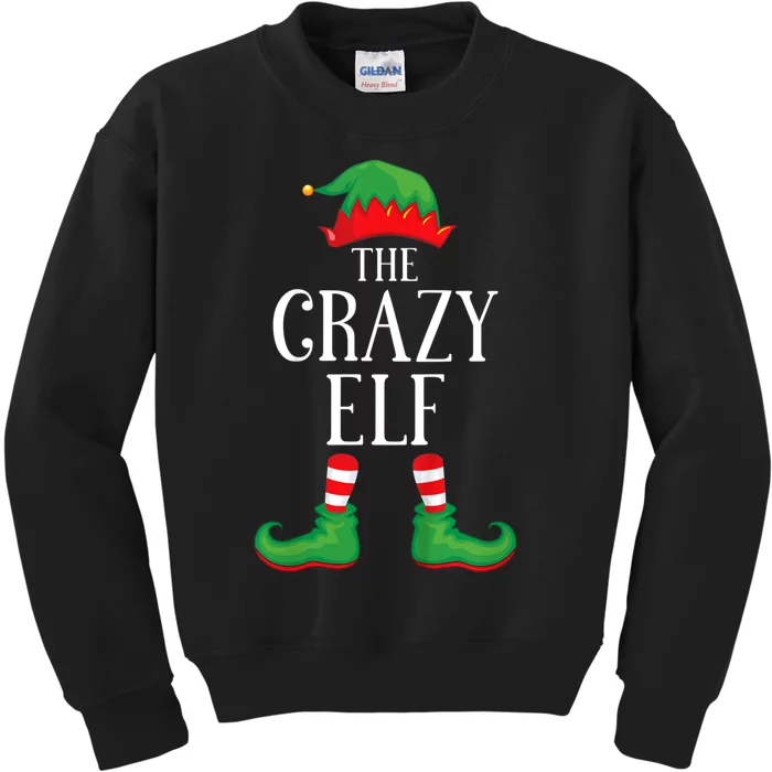 Crazy Elf Matching Group Xmas Funny Family Christmas Kids Sweatshirt