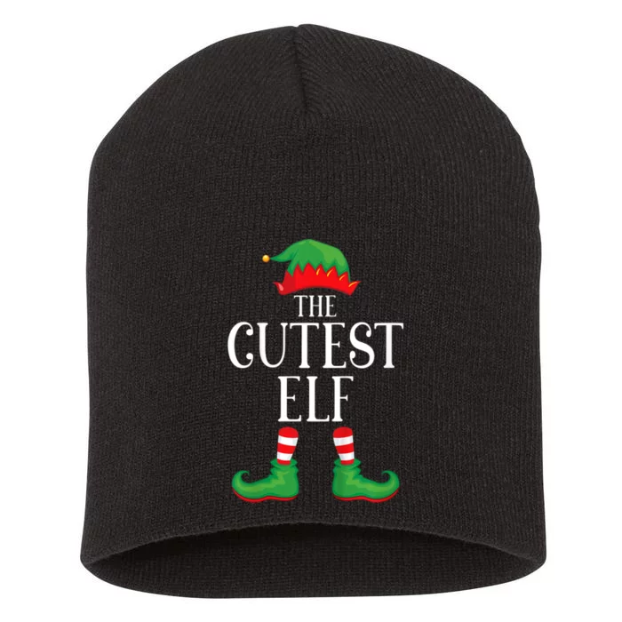 Cutest Elf Matching Group Xmas Funny Family Christmas Short Acrylic Beanie