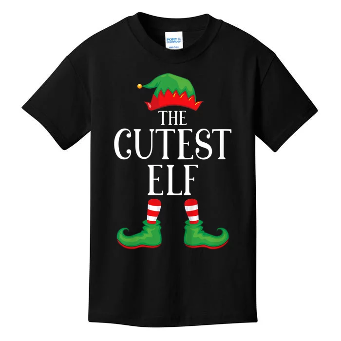 Cutest Elf Matching Group Xmas Funny Family Christmas Kids T-Shirt