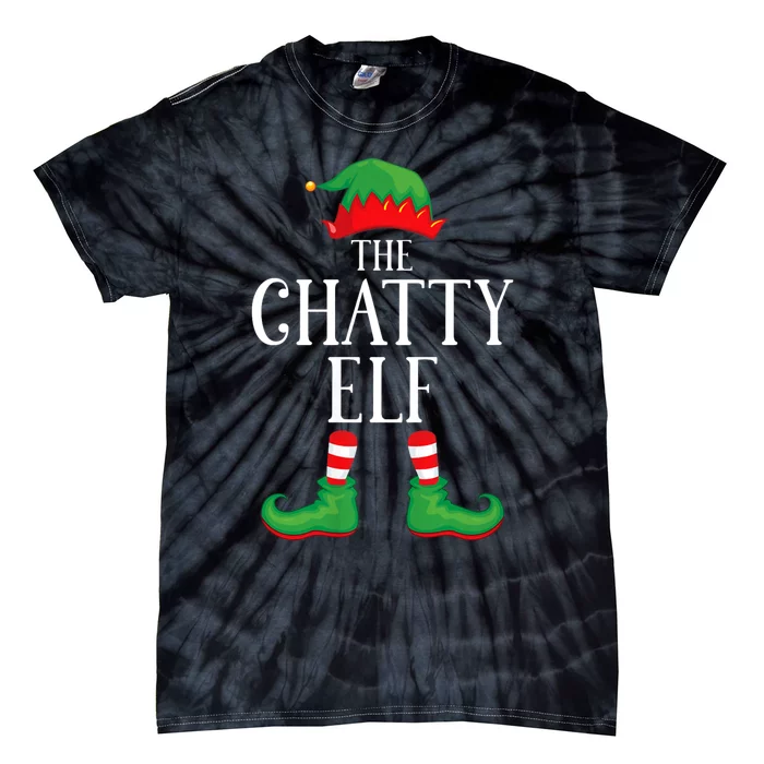 Chatty Elf Matching Group Xmas Funny Family Christmas Tie-Dye T-Shirt