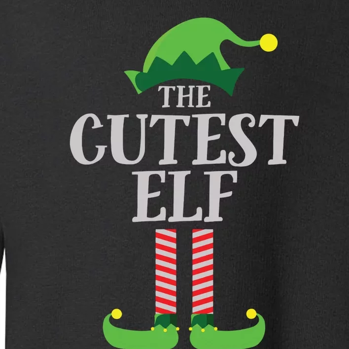 Cutest Elf Matching Family Group Christmas Party Elf Toddler Sweatshirt