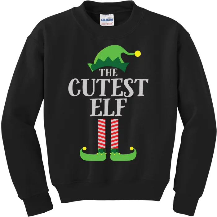 Cutest Elf Matching Family Group Christmas Party Elf Kids Sweatshirt