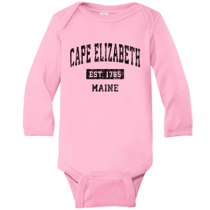 Cape Elizabeth Maine Me Vintage Sports Baby Long Sleeve Bodysuit