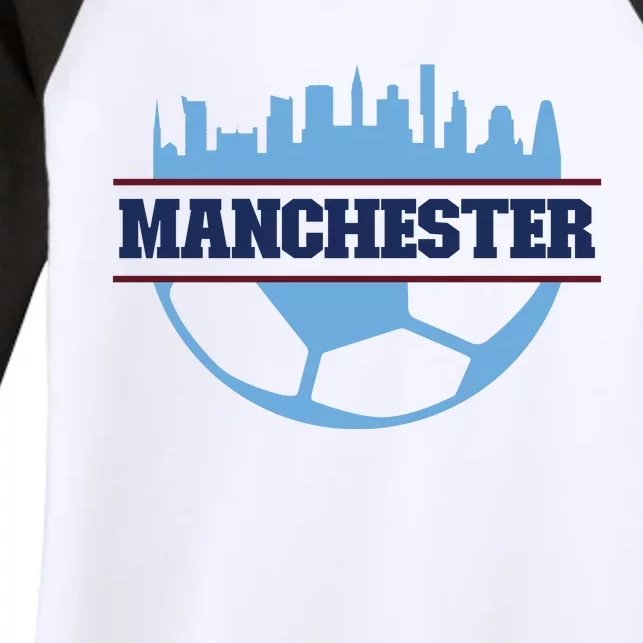 Cool England Manchester City FC Soccer Jersey Women's Tri-Blend 3/4-Sleeve Raglan Shirt