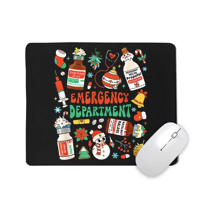 Christmas ER Nurse Emergency Department ER Ed Nurse Tech Mousepad