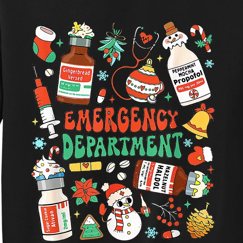 Christmas ER Nurse Emergency Department ER Ed Nurse Tech Tall Sweatshirt