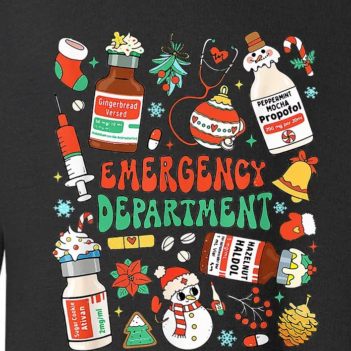 Christmas ER Nurse Emergency Department ER Ed Nurse Tech Toddler Sweatshirt