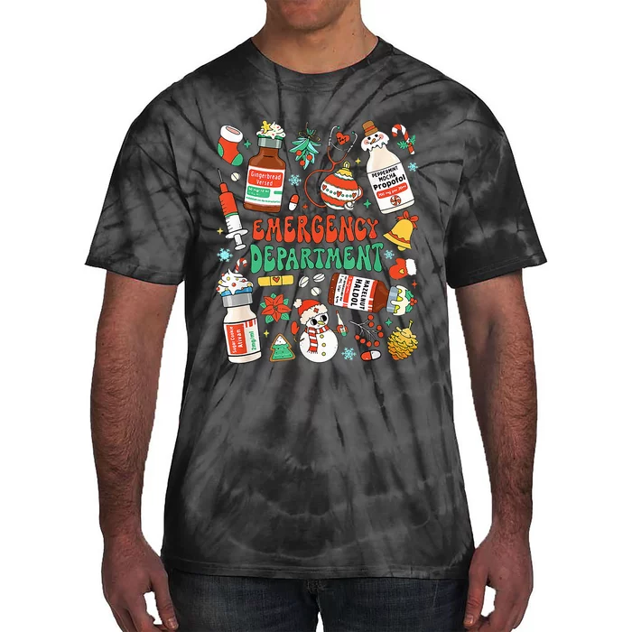 Christmas ER Nurse Emergency Department ER Ed Nurse Tech Tie-Dye T-Shirt