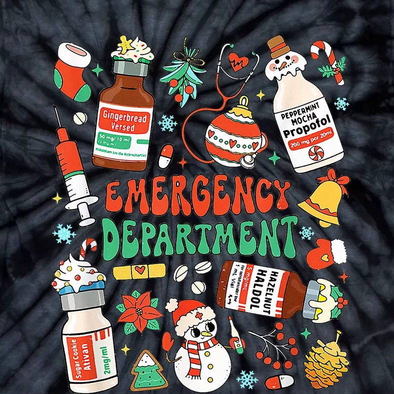 Christmas ER Nurse Emergency Department ER Ed Nurse Tech Tie-Dye T-Shirt