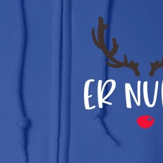 Christmas Er Nurse Rudolph Emergency Room Christmas Pajamas Cool Gift Full Zip Hoodie