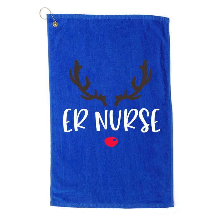 Christmas Er Nurse Rudolph Emergency Room Christmas Pajamas Cool Gift Platinum Collection Golf Towel