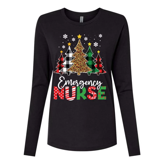 Christmas Er Nursing Women Xmas Tree Emergency Nurse Womens Cotton Relaxed Long Sleeve T-Shirt