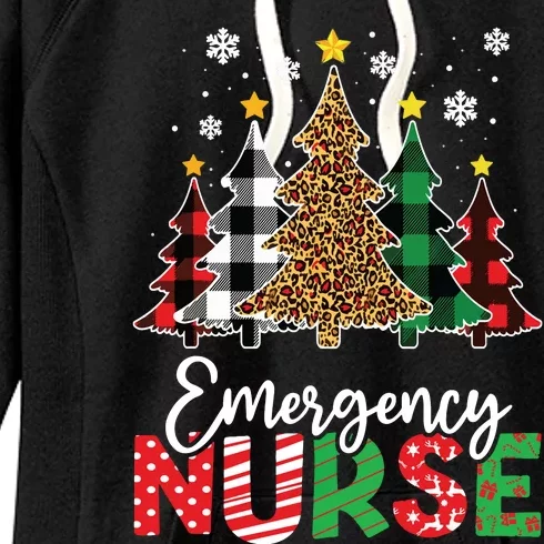 Christmas Er Nursing Women Xmas Tree Emergency Nurse Women's Fleece Hoodie