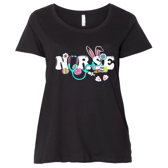 cute Easter Nurse easter bunny Easter Gifts For Nurses Women's Plus Size T-Shirt