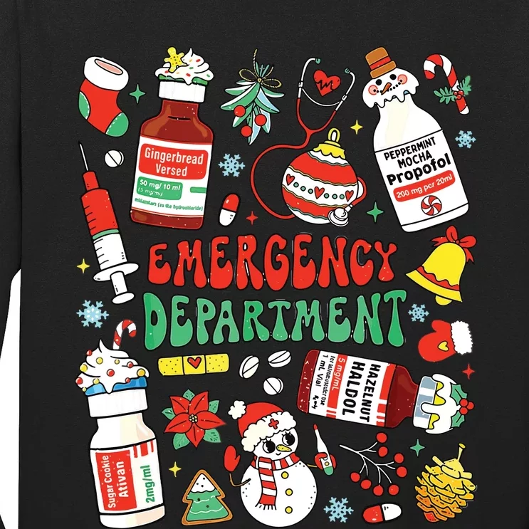 Christmas Er Nurse Emergency Department Er Ed Nurse Tech Long Sleeve Shirt