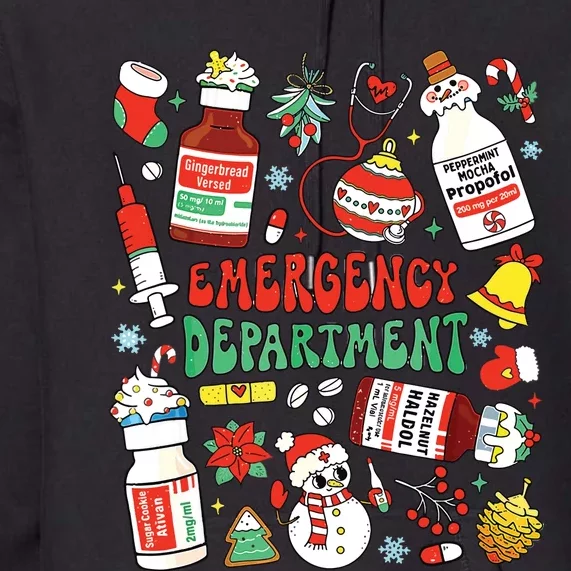 Christmas Er Nurse Emergency Department Er Ed Nurse Tech Premium Hoodie