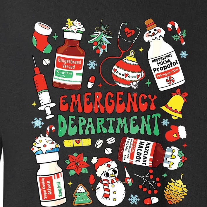 Christmas Er Nurse Emergency Department Er Ed Nurse Tech Toddler Sweatshirt