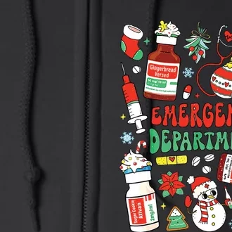 Christmas Er Nurse Emergency Department Er Ed Nurse Tech Full Zip Hoodie