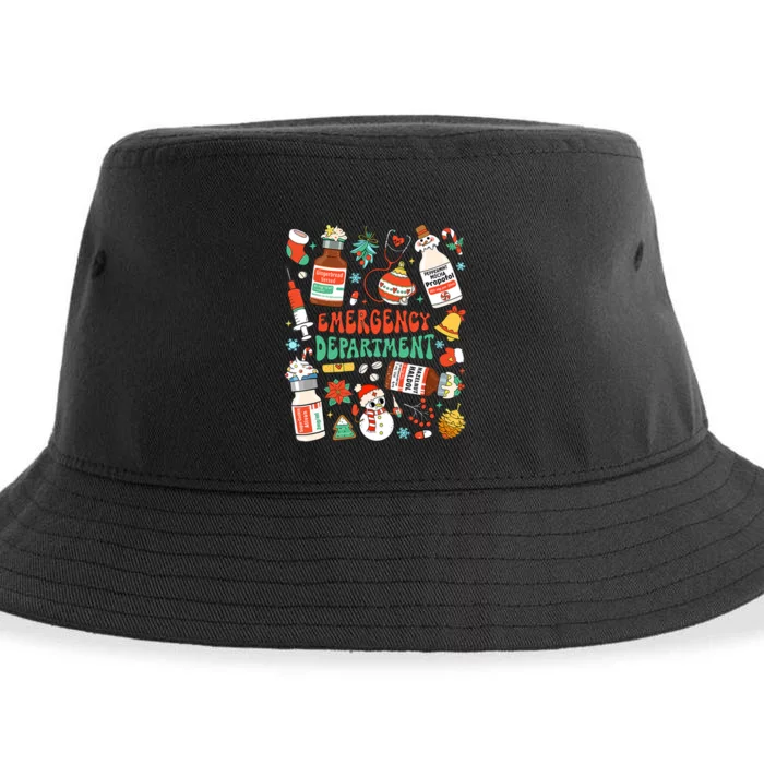 Christmas Er Nurse Emergency Department Er Ed Nurse Tech Sustainable Bucket Hat