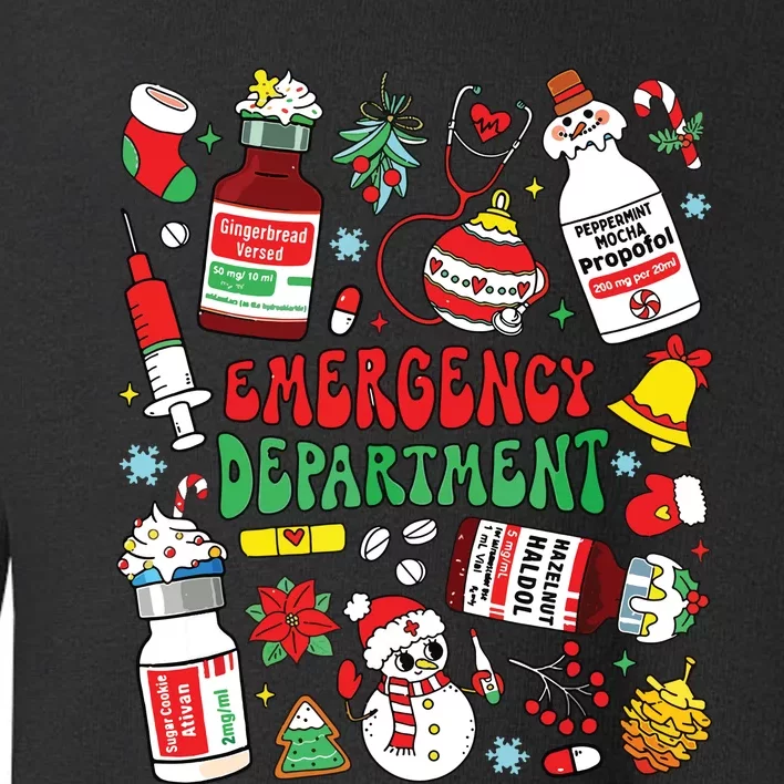 Christmas Er Nurse Emergency Department Er Ed Nurse Tech Toddler Sweatshirt