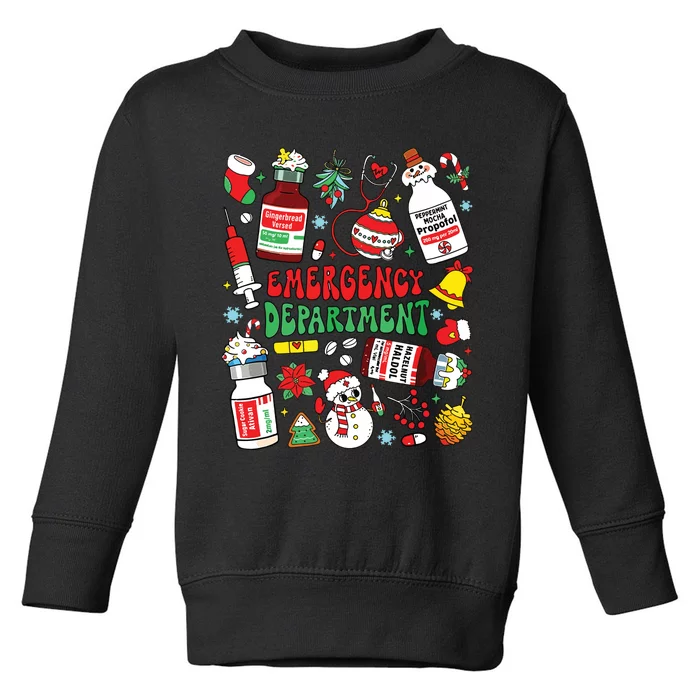 Christmas Er Nurse Emergency Department Er Ed Nurse Tech Toddler Sweatshirt