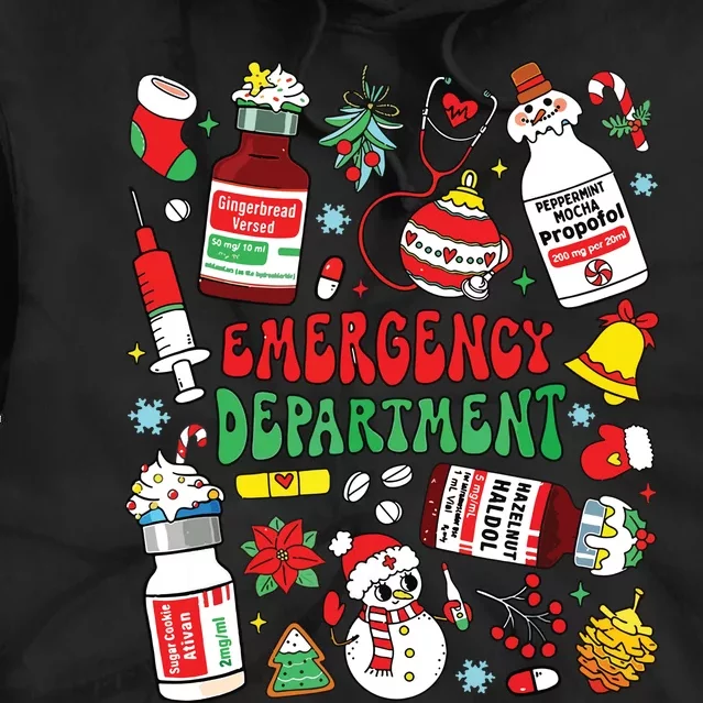 Christmas Er Nurse Emergency Department Er Ed Nurse Tech Tie Dye Hoodie